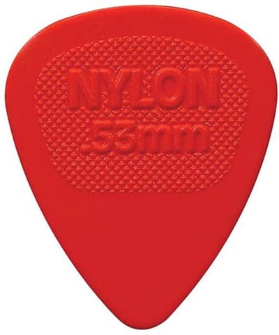 Dunlop 443-R-53 Nylon Plectra 0.53 Mm Rood 72-Stuks Voor Elektrische Gitaar Medium Dikte