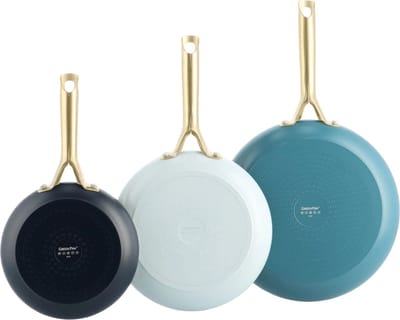 GreenPan Shades Koekenpannenset 3-delig - 20/24/28cm - PFAS-vrije antikleeflaag - Pannenset inductie - Keramische pan - Ovenbestendig tot 220°C - Zonder deksel - Coastal