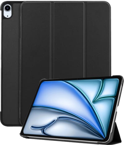 Hoesje - Geschikt voor Apple iPad Air (2024/2025/2026) - 11 inch - Dun & Stevig - Hardcover Book Case - Trifold Bookcase Hoes - Hard Cover - Tablethoes - Zwart