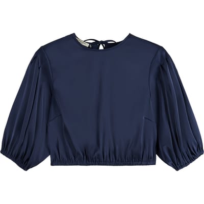 Scotch & Soda Cropped Top Navy Size: 36 | Blouses Outlet | Dames | Blauw
