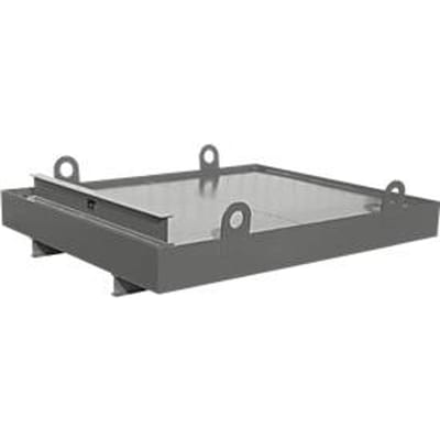 Containerbak CW 1, staal, voor afzetcontainer tot 10 m³, neigingshoek 5°, 2300 x 2030 x 560, RAL7005