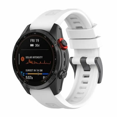 By Qubix - Geschikt voor Garmin bandje - 22mm Quickfit - Siliconen sportbandje - Wit - Geschikt voor Garmin Instinct 3 / Instinct E - 45mm