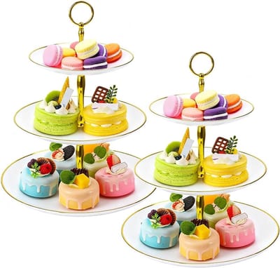 Cake stand 3-laags - cupcake houder - decoratief design - perfect voor feesten - ShopVlot