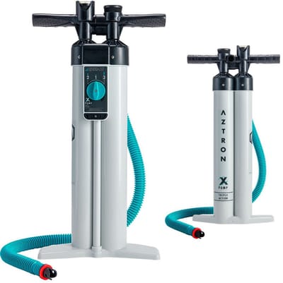 Aztron Triple Action Voetpomp Zilver