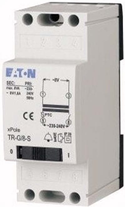 Eaton Beltransformator + Schakelaar - 1A 230/8V - TR-G/8-S FL