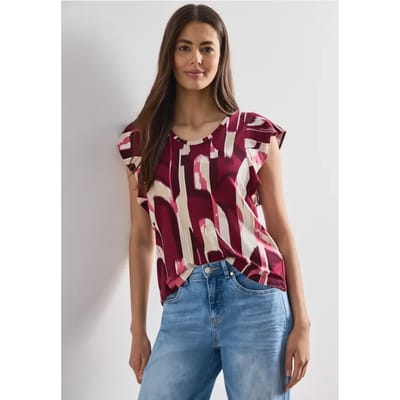 Shirt met korte volantmouwen