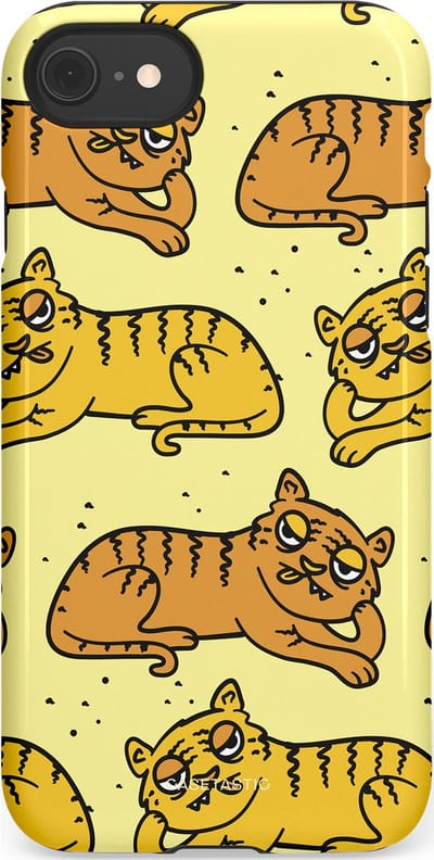 Casetastic hoesje geschikt voor Apple iPhone SE / Apple iPhone 7 / Apple iPhone 8 - Dubbellaagse bescherming - Tijger dromen - Fashion Case - Crème Goud Olijfgroen