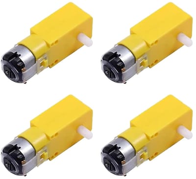 Dailygoody - TT Motor - 4 Stuks DC Motor 3-6V Dual Axis 200RPM - Ideaal voor DIY Robot - Elektrische Motoren - Perfect voor Auto Projecten - Geschikt