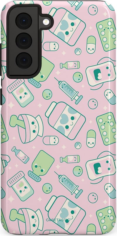 Casetastic Hoesje Geschikt voor Samsung S21 FE - Stijlvolle Beschermende Duo-layer Case - Geneeskrachtig Roze