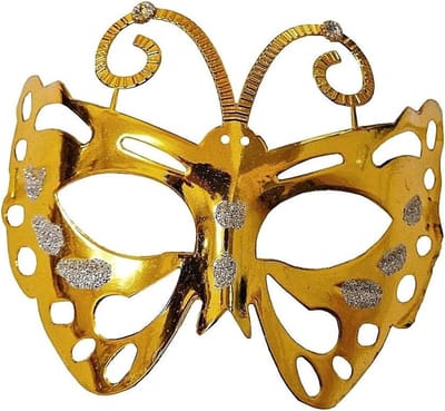 Venetiaans masker - Vlinder masker - Feestkostuum - Gedetailleerd ontwerp - 24 cm breed - Goud