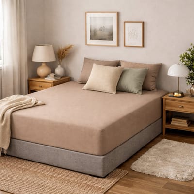 Saphira COMFORT Jersey Hoeslaken – Taupe – 140x200 cm – 30 cm Matrashoogte – 100% Katoen – 360° Elastiek Rondom – Glad & Rekbaar