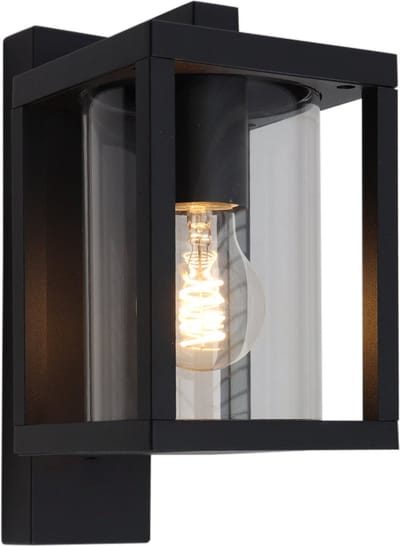 Olucia - AMALIE - Buitenmuurlamp - Zwart - Vorm: Rechthoek