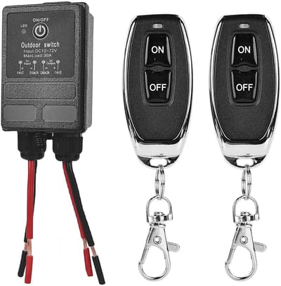 Draadloze Afstandsbedieningsschakelaar 12V – 72V, tot 3000m Bereik, 30A Maximale Belasting, Relais Schakelaar voor Garagedeuren