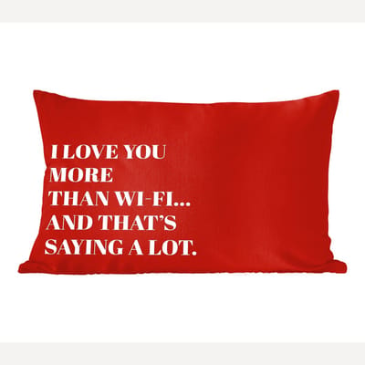 Sierkussens - Kussentjes Woonkamer - 50x30 cm - Rood - Quote - Liefde