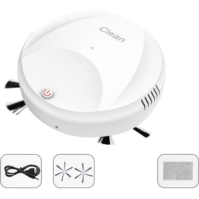 Robotstofzuiger Smart Draadloos Laag Geluidsniveau USB Opladen Automatische Schoonmaakrobot voor Veegen en wit
