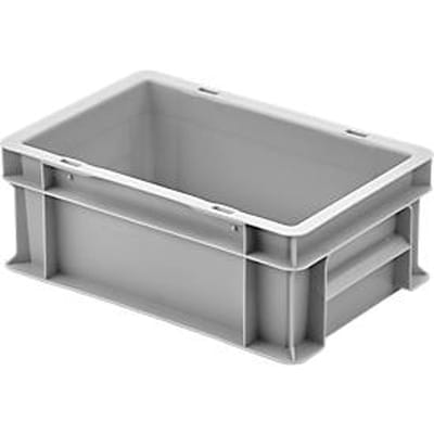 Stapelbak UNISTA S120 Ringoplast - polypropeen - L 300 x B 200 x H 120 mm - gesloten verzonken handgrepen - gladde bodem - grijs