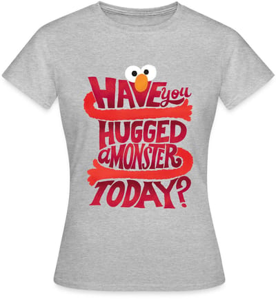 Sesamstraat Elmo Citaat Hugged A Monster T-Shirt Dames