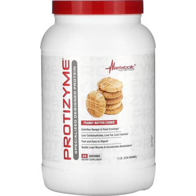 Metabolic Nutrition, Protizyme, Protéine Spécialement Conçue, Cookies Beurre de Cacahuète, 2 lb (910g)