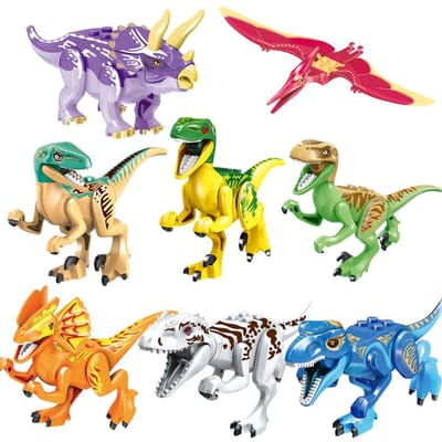 Ensemble de Briques de Construction Dinosaures Jurassiques, Modèle 3 World Park, T-Rex Blanc Dino Breakout, Mosasaure Vélociraptor Animal,