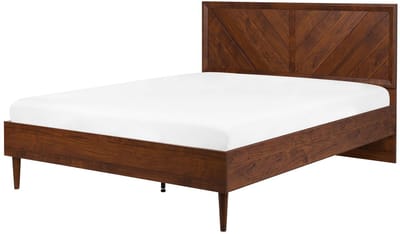 MIALET - Bed - Donkerbruin - 140 x 200 cm - Vezelplaat