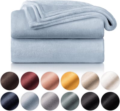 Blumtal - Fleece Deken - Super Zacht Fleece Plaid 150x200 cm - Licht Blauw
