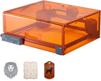 Lasergraveermachine, 20 W, Graveer- en Snijapparaat met Behuizing, Lasersnijder, Graveermachine, 7000 mm/min, Werkoppervlak 300x300 mm, Geschikt voor Hout, Leer, Glas en Bepaalde Metalen, Klasse 1