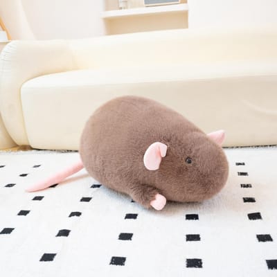Schattige Grijsbruine Rat Pluche Speelgoed Zacht Knuffeldier Pop Perfect Verjaardag Kerstcadeau voor Kinderen 18cm bruin