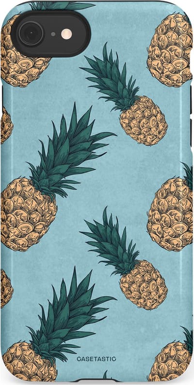 Casetastic Hoesje Geschikt voor Apple iPhone 7/8/SE - Stijlvolle Beschermende Duo-layer Case - Tropische Ananas