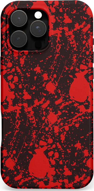 Casetastic hoesje geschikt voor Apple iPhone 16 Pro Max - MagSafe - Dubbellaagse bescherming - In de schaduw van bloed - Fashion Case - Zwart Bordeaux