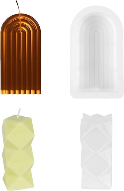 Candle Moulds Set van 2, 3D Silicone Mallen voor Aromatherapie Kaarsen, Handgemaakte Decoraties en DIY Geschenken voor Feestdagen en Speciale Gelegenheden