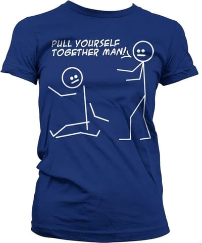 Hybris Pull Yourself Together Man Girly T-shirt Dames Navy
