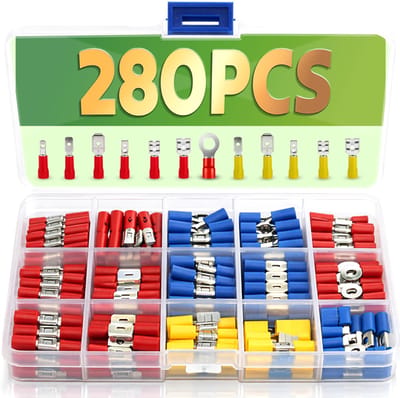 Retoo Cable Lugs Set - 280 Stuks - Diverse Aansluitingen voor Elektrische Toepassingen