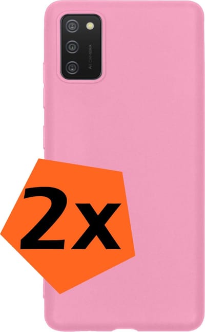 Hoes - 2 Stuks - Geschikt voor Samsung Galaxy A03s - Sterk & Shockproof - Case Siliconen - Back Cover - Telefoon Hoes - Lichtroze