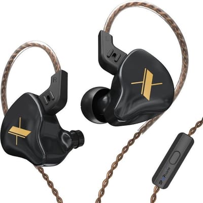 DrPhone KZ10 In-Ear Magnetische Oordoppen – 3.5 mm -  Microfoon – HiFi Audio Geluid - Ergonomische In-Ear Earbuds - Zwart
