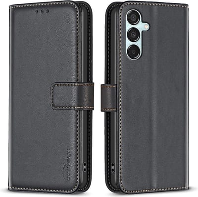 BINFEN Hoesje - Geschikt voor Samsung Galaxy M15 Hoesje - BINFEN Color Book Case - Zwart