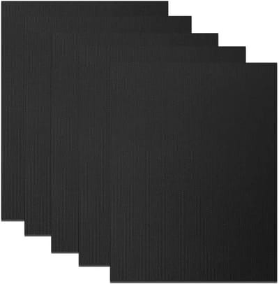 Famanu - BBQ-grillmat, anti-aanbaklaag, herbruikbaar, hittebestendig op maat te snijden, permanente bakfolie voor gasgrill, gas, houtskool, set van 5 stuks, 40 x 34 cm