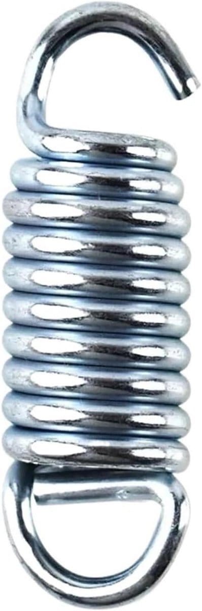 Trekveer met haken - Dubbele veer - Reparatie projecten - Roestvrij staal - 18 mm buitendiameter - Zilver
