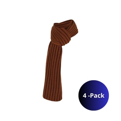 Grofgebreide sjaal heren - Fashion - 4-Pack - Midden Bruin / One Size