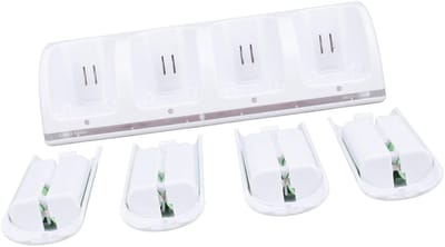 Allecto - Oplader voor Afstandsbediening - 4-in-1 Oplaadstation - Laad 4 Batterijen Tegelijkertijd - Wit - Oplaadbare Batterijen - Geschikt voor Af...