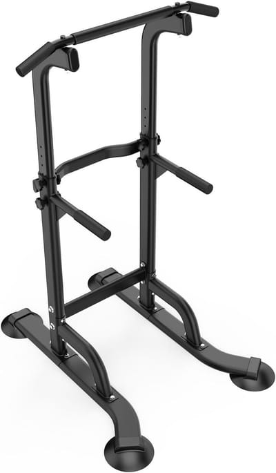 Power Tower Station - Krachtstation Fitness - Home Gym Training - Hoogte Verstelbaar - 165-210 cm - Zwart