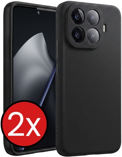Hoesje - 2 Stuks - Geschikt voor Xiaomi 15T Pro - Sterk & Shockproof - Telefoonhoes - Back Cover - Case Siliconen - Telefoon Hoes - Zwart
