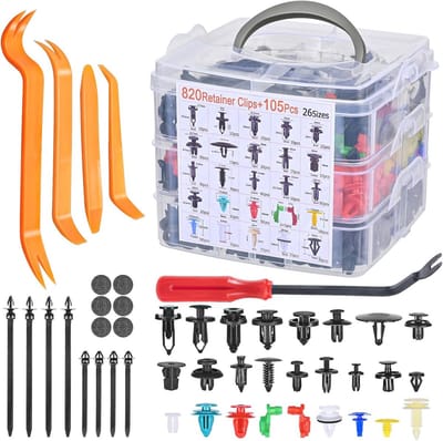 Universele autoclips set - 925 stuks met demontage gereedschap