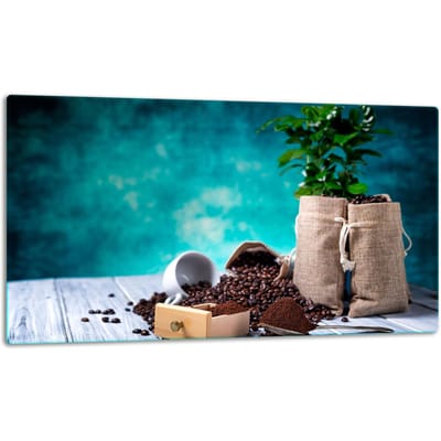 TMK ArtDeko Serie - Glazen Snijplank - 52x30 cm - Koffie Design - Veilig en Hygiënisch