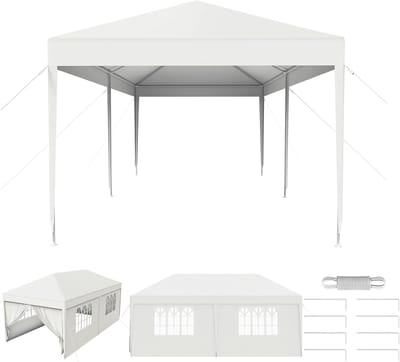 Partytent 3x6m met Zijdelen en UV-Bescherming - Tuinpaviljoen voor Feesten, Bruiloften en Picknicks