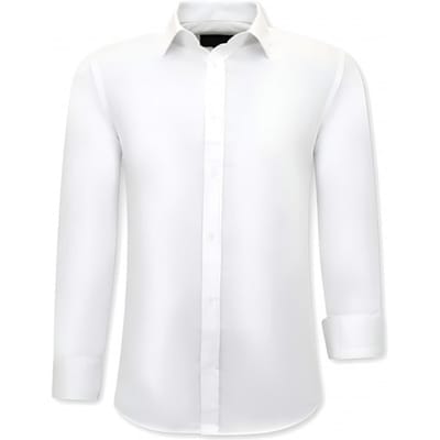 Luxe Trendy Blanco Overhemden Heren - Slim Fit - 3079 - Wit