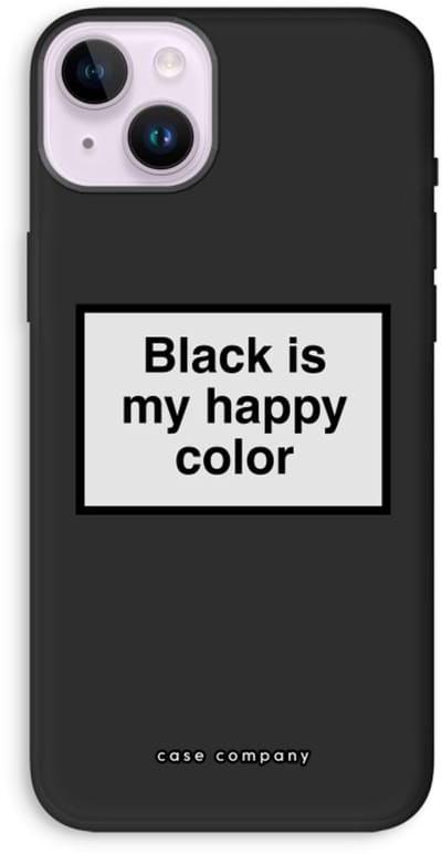 Case Company® - Hoesje geschikt voor iPhone 14 Plus hoesje - Black is my happy color - Biologisch Afbreekbaar Telefoonhoesje - Bescherming alle Kanten en Schermrand