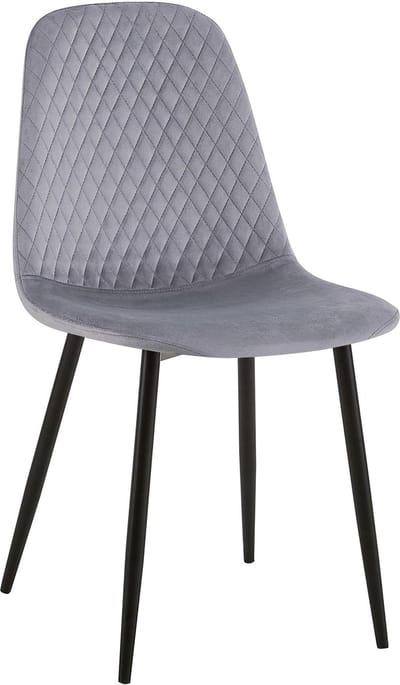 CLP Giverny Eetkamerstoel - Zonder armleuning - Metaal frame - grijs Fluweel