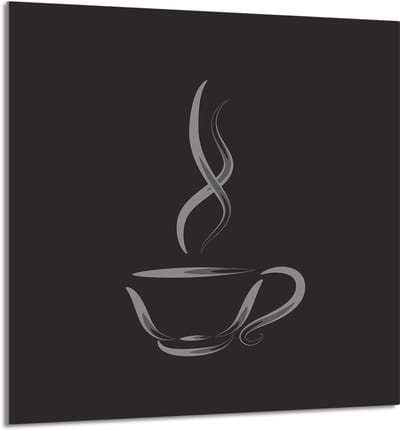 TMK ArtDeko Serie - Glazen Keukenpaneel - 60x65 cm - Koffie Design