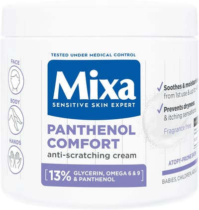 Mixa Panthenol Comfort Kalmerende Crème – Eczeemgevoelige huid - Gezicht, Lichaam en Handen - 400 ml