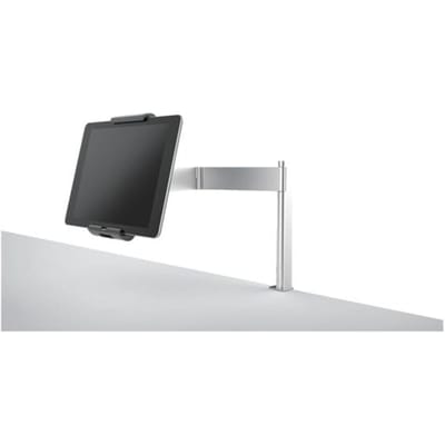 DURABLE Tablethouder met beweegbare steunarm voor bevestiging aan een bureau. Voor alle tabletformaten van 7" tot 13", 360° draaibaar.
